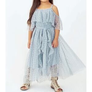 Joyfolie Mia Joy  Lauryl Dress in Blue Smoke girls Size 10